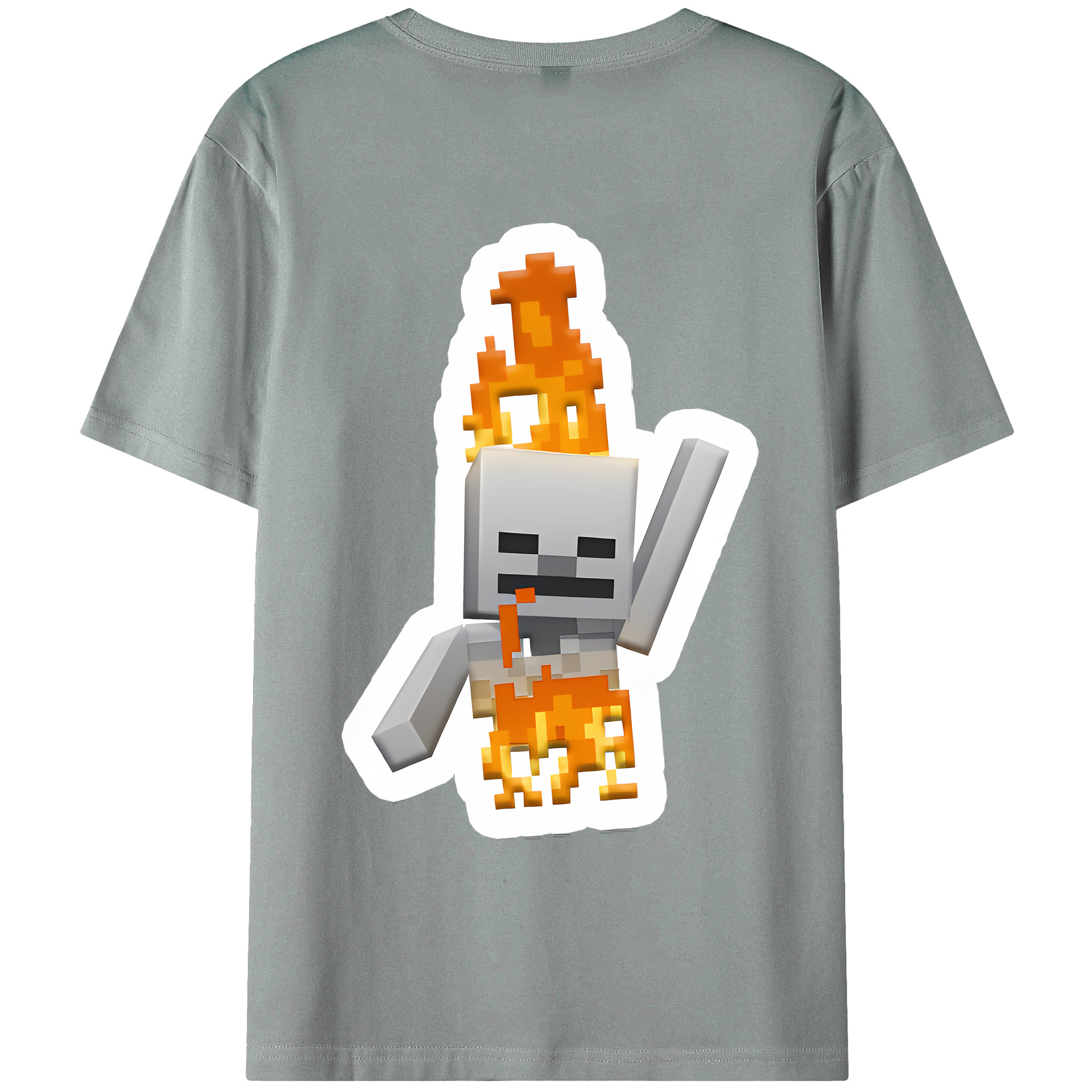 （画像用） マインクラフト ブロックの世界 Minecraft MC Block world 綿100％ メンズ半袖Tシャツ（バックプリント） 通気性